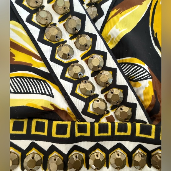 INC International Concepts Black Gold Studded V-Neck Long Sleeve Dress M Petite - Picture 9 of 9